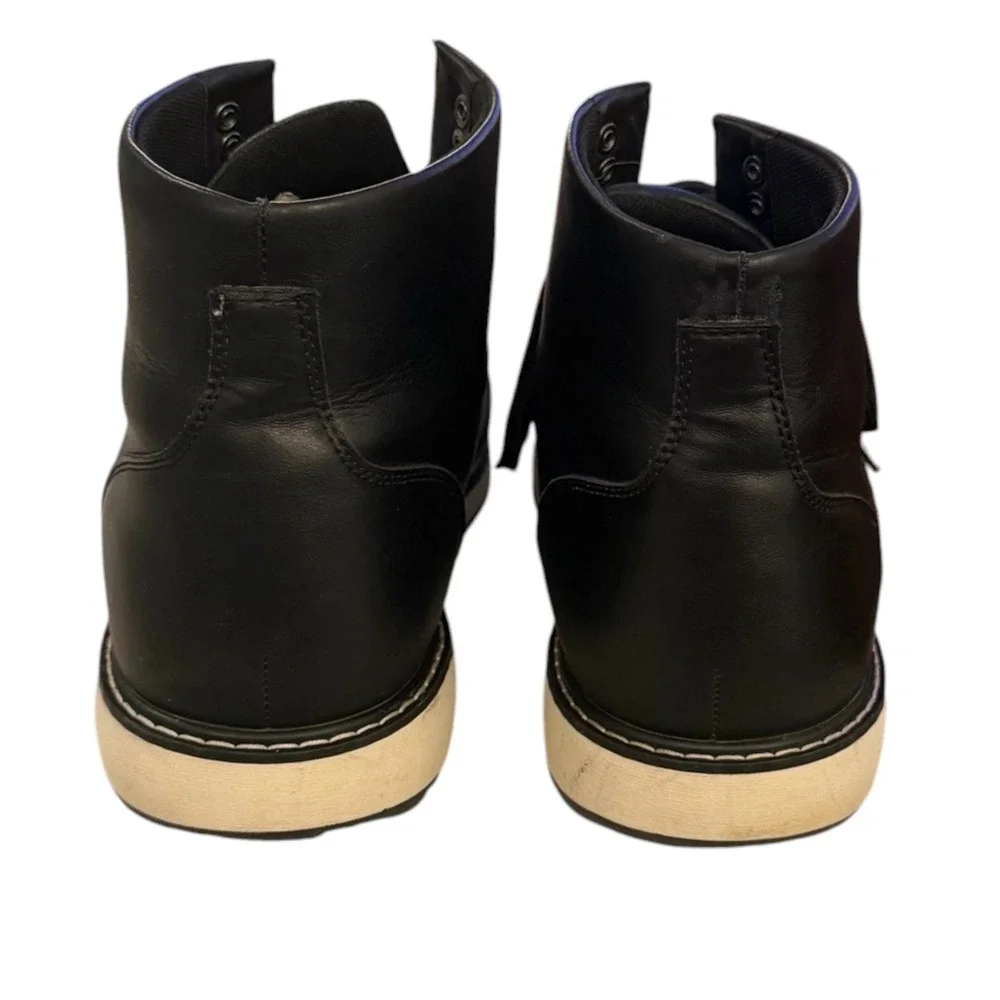 Florsheim Comfortech Mens Black Leather Casual Lace Up Boots Size 13 Wedge Sole
